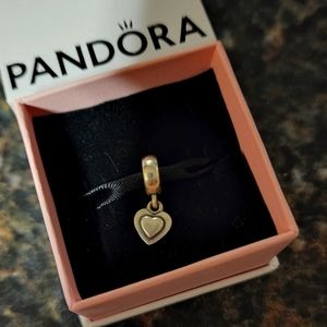 PANDORA heart on heart retired charm sterling silver